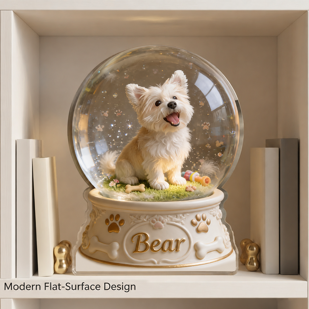 Personalized Fawn Chihuahua Snow Globe Acrylic Table Decor, Pet Lover Gift