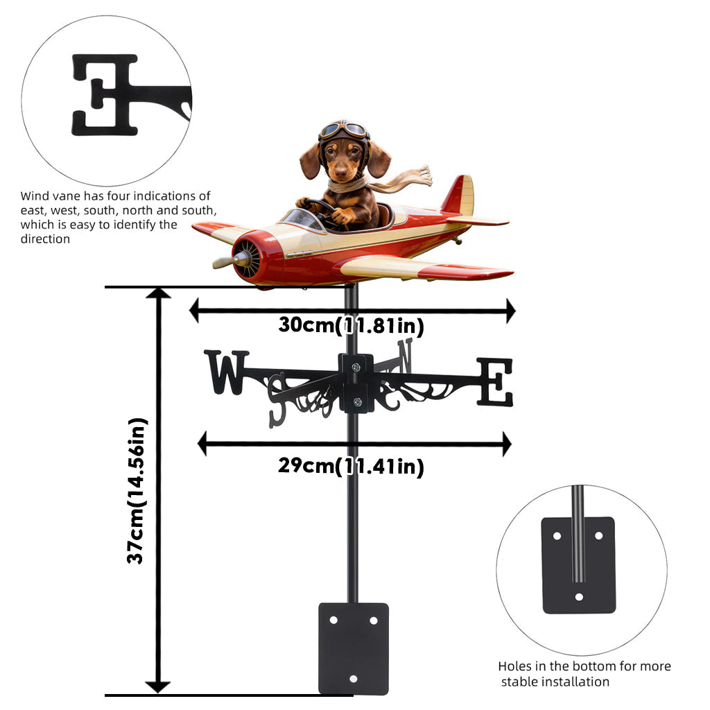 Custom Photo Yellow Labrador Retriever Pilot Weather Vane Pet Lover Garden Gift