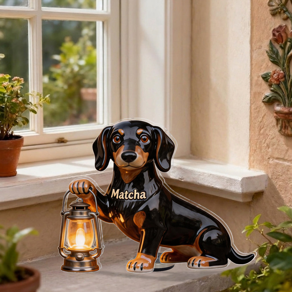 Personalized Dalmatian Puppy Solar Acrylic Light Dog Lover Garden Decor Gift