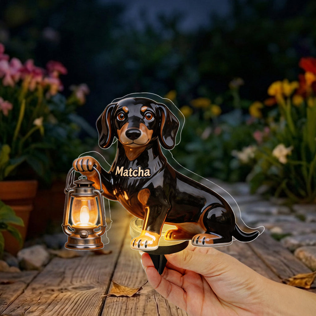 Personalized French Bulldog Solar Acrylic Light Dog Lover Garden Decor