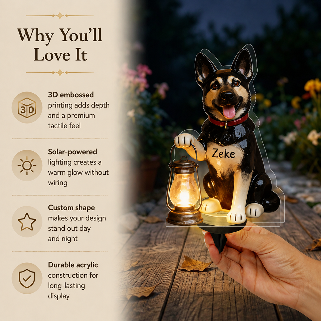 Personalized Dalmatian Puppy Solar Acrylic Light Dog Lover Garden Decor Gift