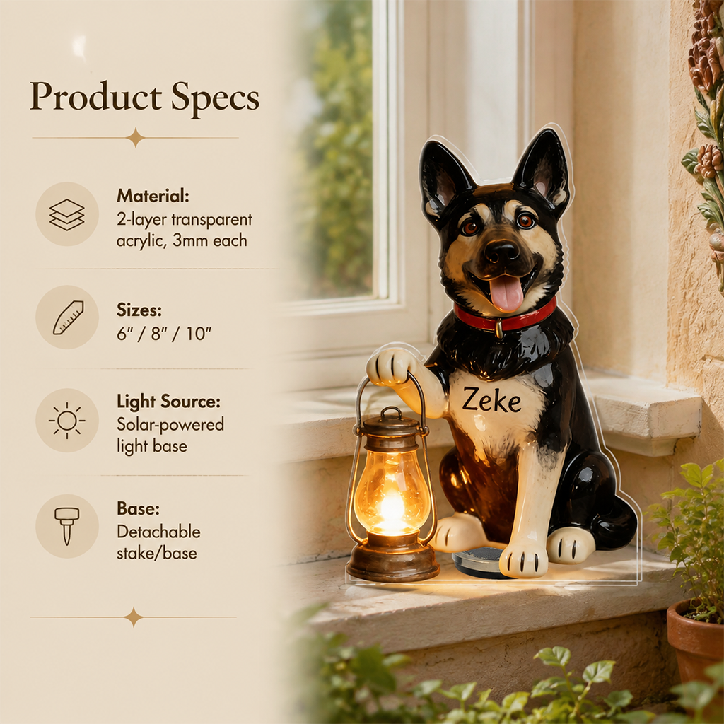 Personalized Welsh Corgi Solar Acrylic Light Garden Decor for Dog Lovers