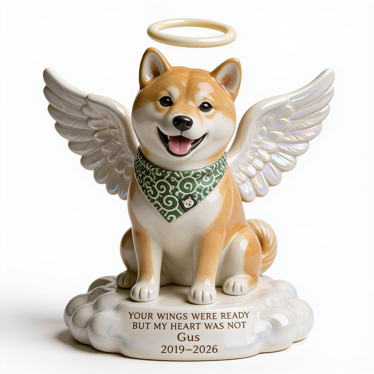 Custom Photo Japanese Shiba Inu Angel Dog Memorial Custom Shaped Acrylic Plaque
