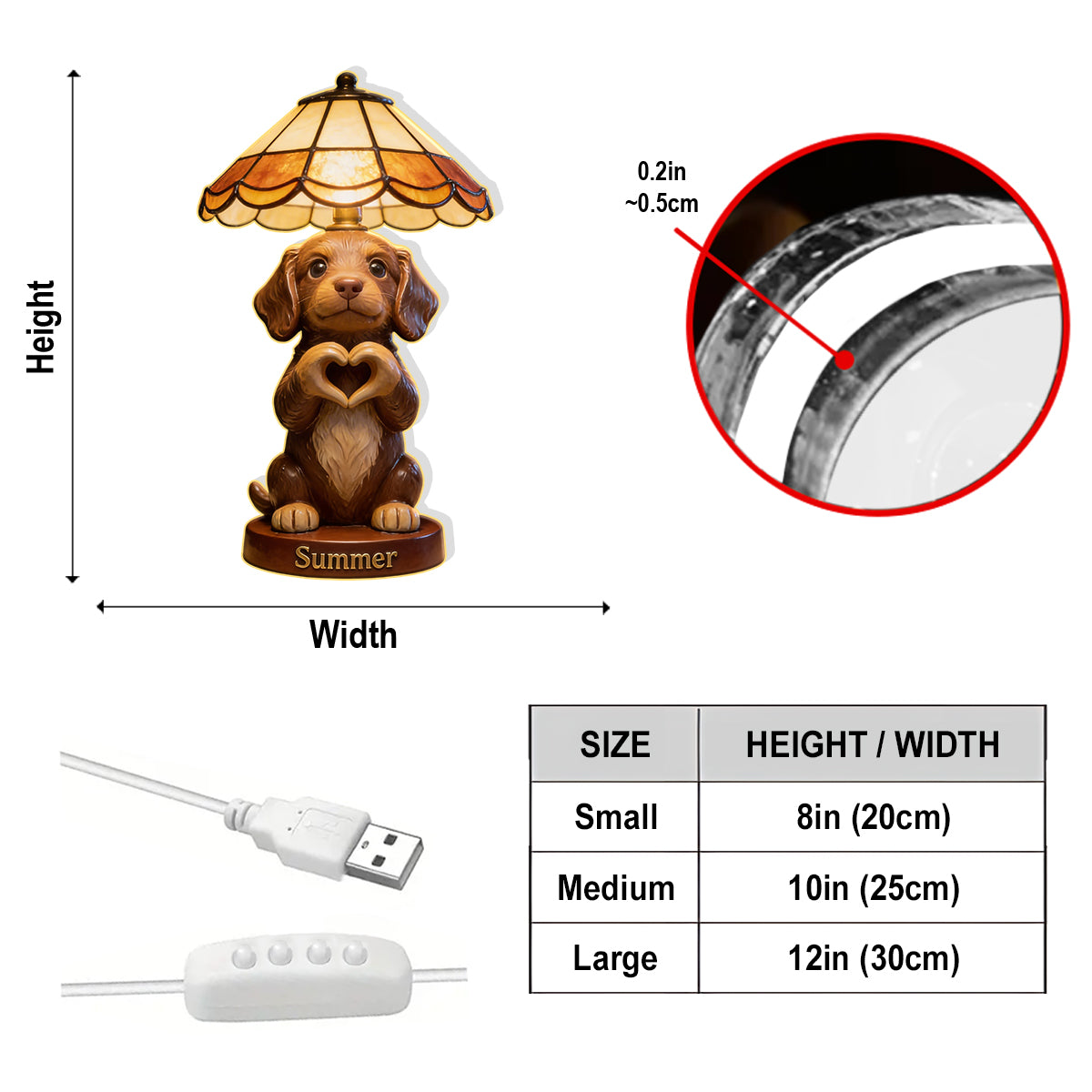 Personalized Golden Retriever LED Night Light Pet Lover Home Decor Gift