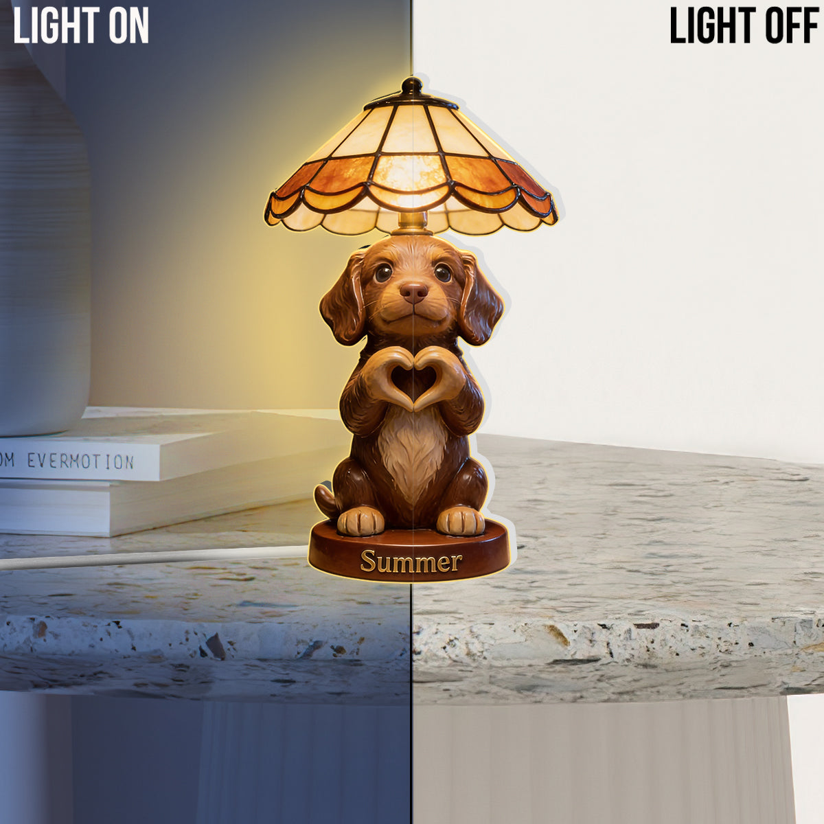 Personalized Blue Eyed Siberian Husky Acrylic LED Night Light Dog Lover Gift