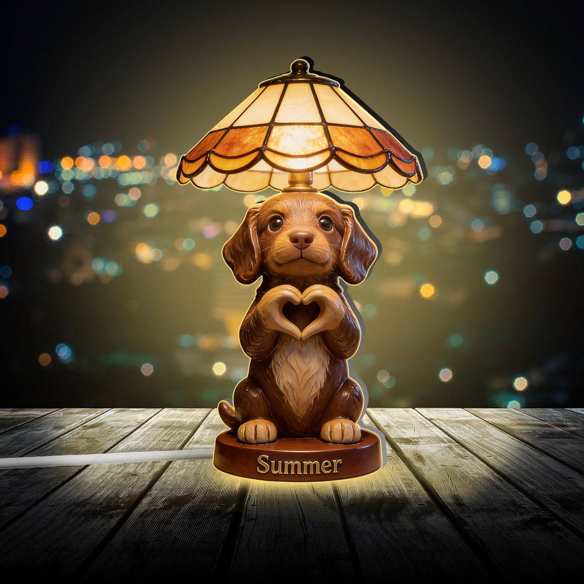 Personalized Cute Pug Acrylic LED Night Light, Dog Lover Bedroom Decor Gift