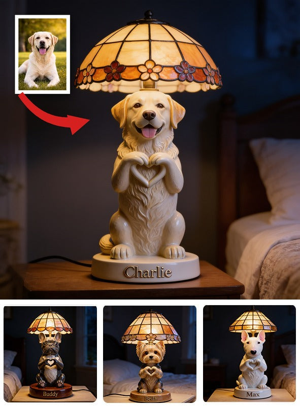 Personalized Cream Labrador Retriever Acrylic LED Night Light Pet Lover Gift