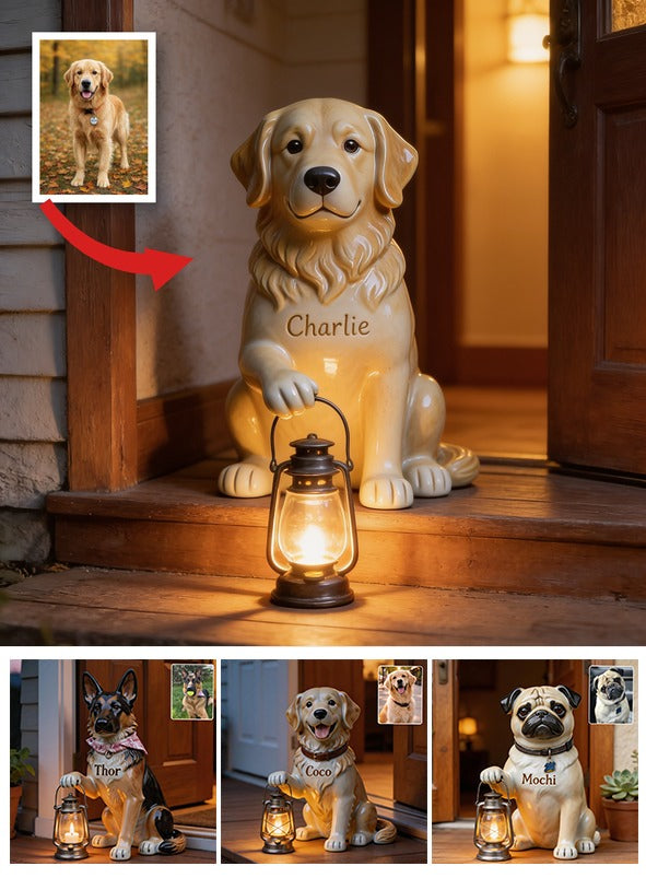 Personalized Light Golden Retriever Solar Acrylic Light Garden Decor