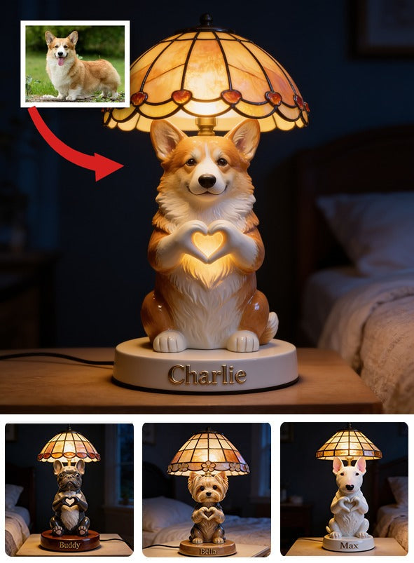 Personalized Welsh Corgi LED Table Lamp Pet Lover Home Decor Gift