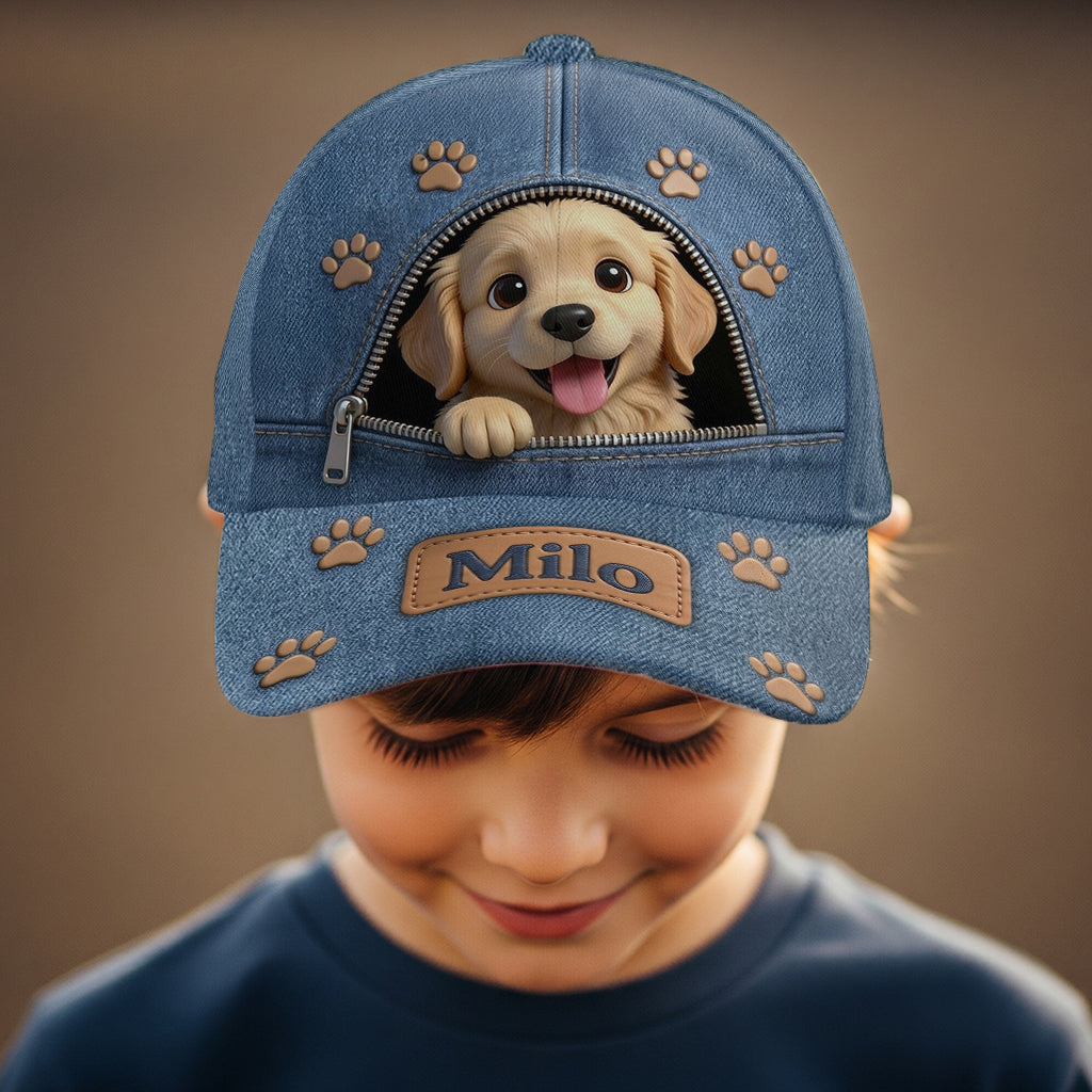 Custom Photo Fluffy Blue-Eyed Siberian Husky Classic Cap Dog Lover Gift