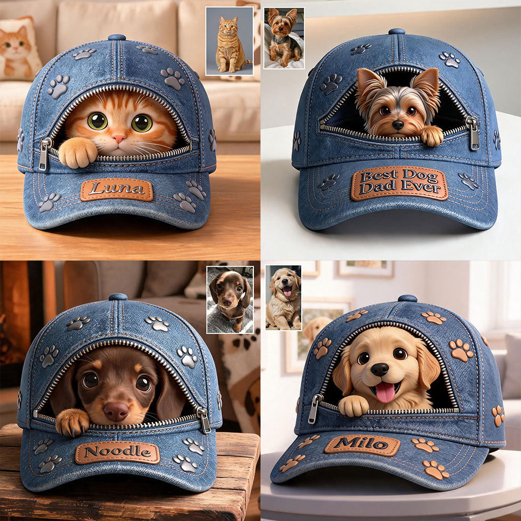 Custom Photo Tiny Chihuahua Puppy Classic Cap Dog Lover Gift