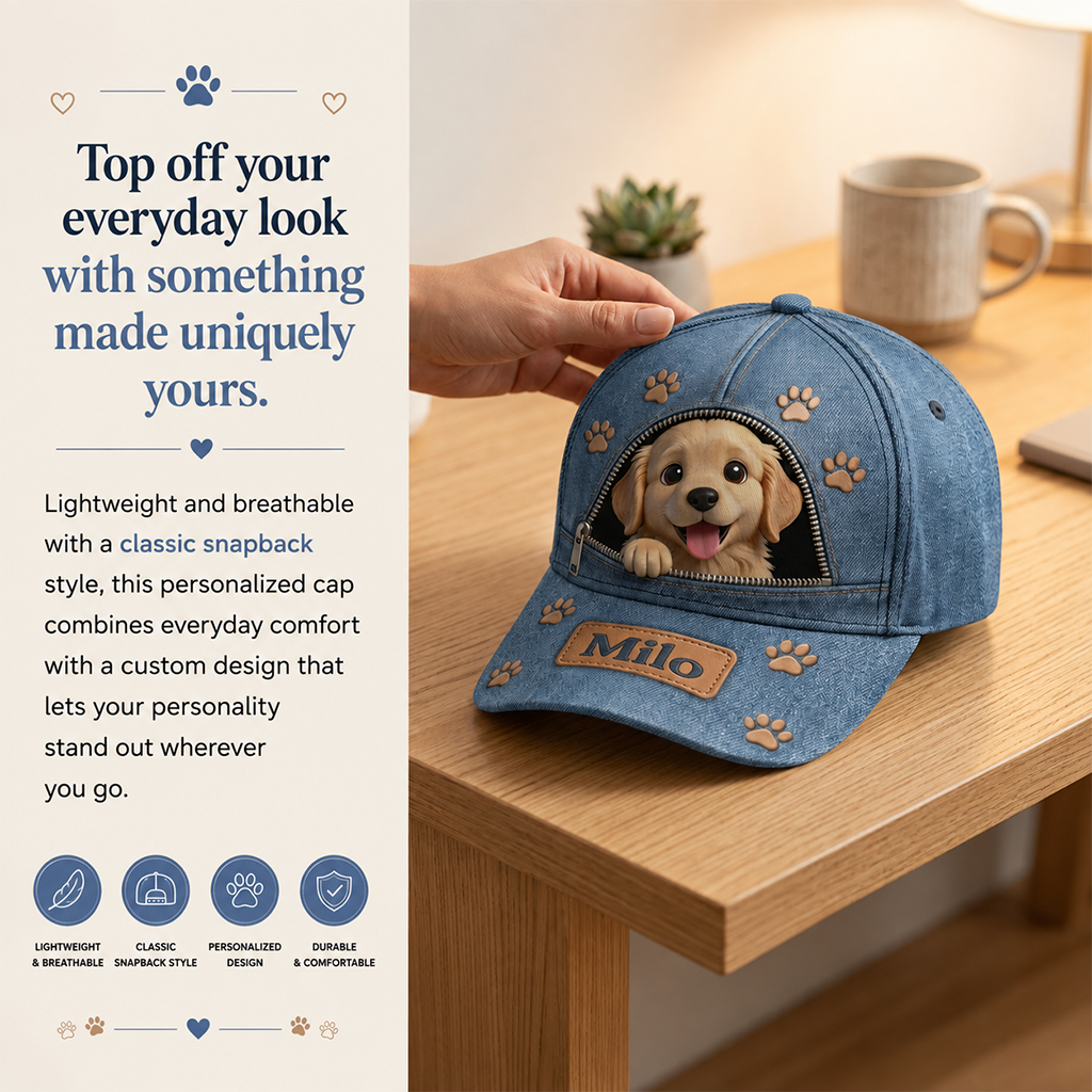 Custom Photo Cute French Bulldog Classic Cap Dog Lover Gift