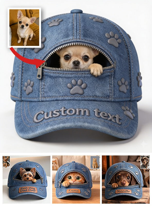 Custom Photo Tiny Chihuahua Puppy Classic Cap Dog Lover Gift