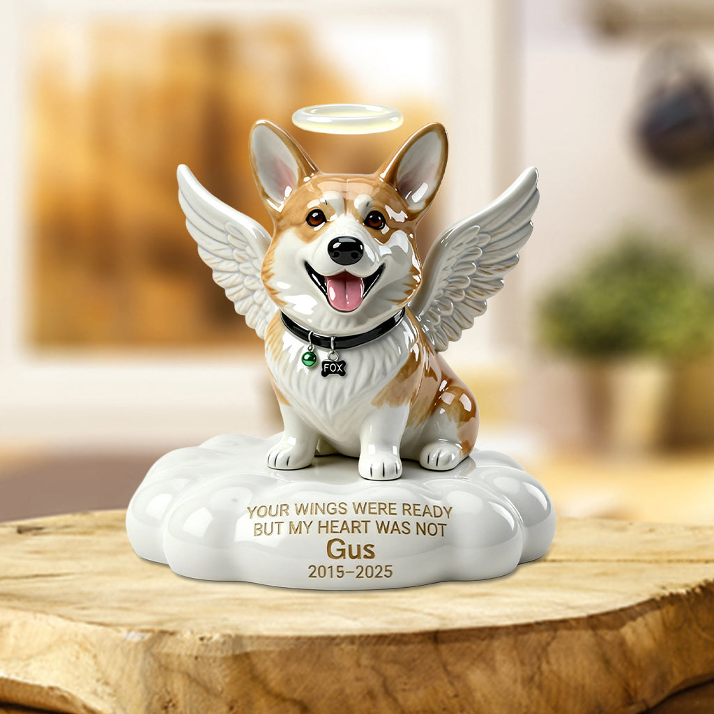 Custom Photo Fluffy Pomeranian Angel Dog Memorial Shaped Acrylic Plaque Pet Loss Gift
