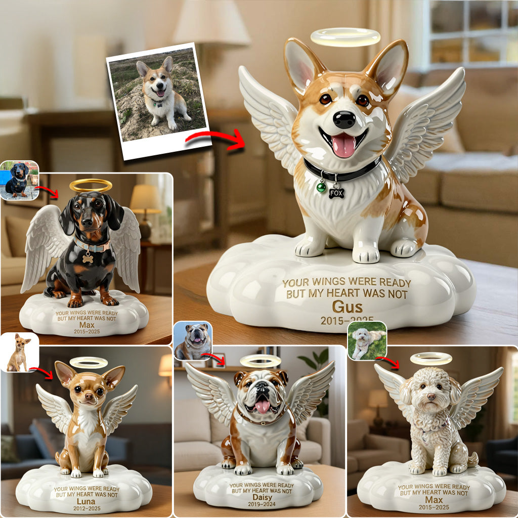 Custom Photo Angel Shih Tzu Memorial Custom Shaped Acrylic Plaque Pet Loss Gift