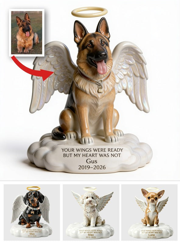 Custom Photo German Shepherd Angel Memorial Shaped Acrylic Plaque Dog Remembrance Gift