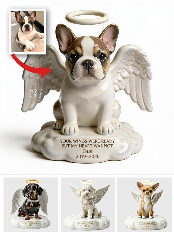 Custom Photo English Bulldog Angel Memorial Custom Shaped Acrylic Plaque Dog Loss Keepsake