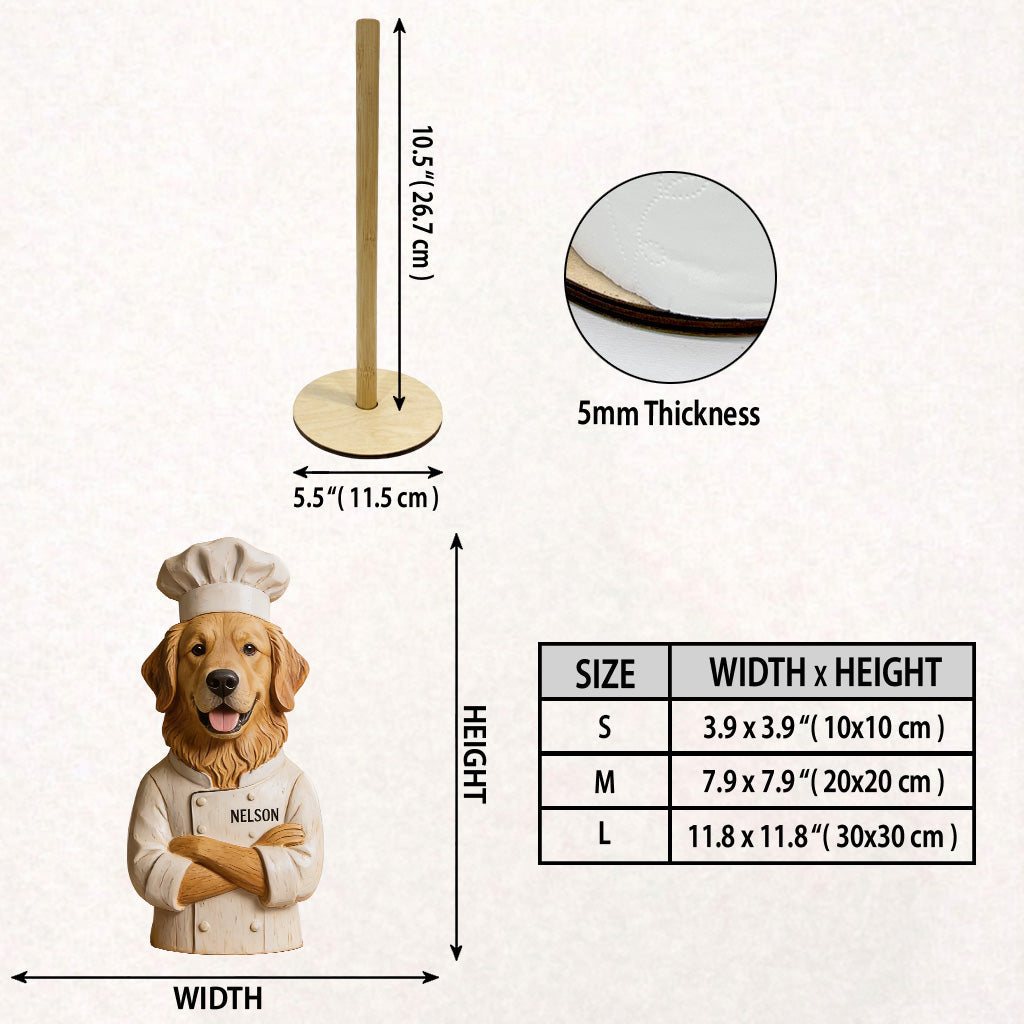 Personalized French Bulldog Chef Paper Towel Stand Kitchen Gift