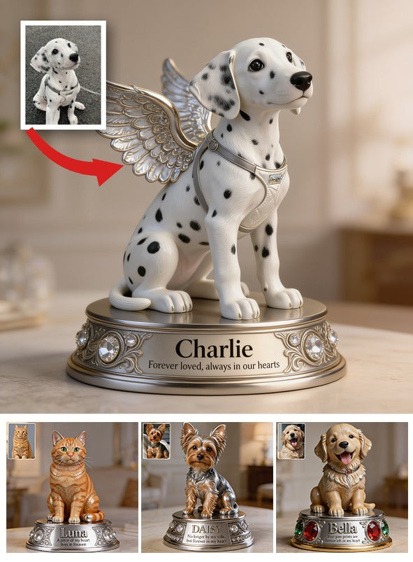 Personalized Angel Dalmatian Puppy Shaped Acrylic Plaque Pet Memorial Gift