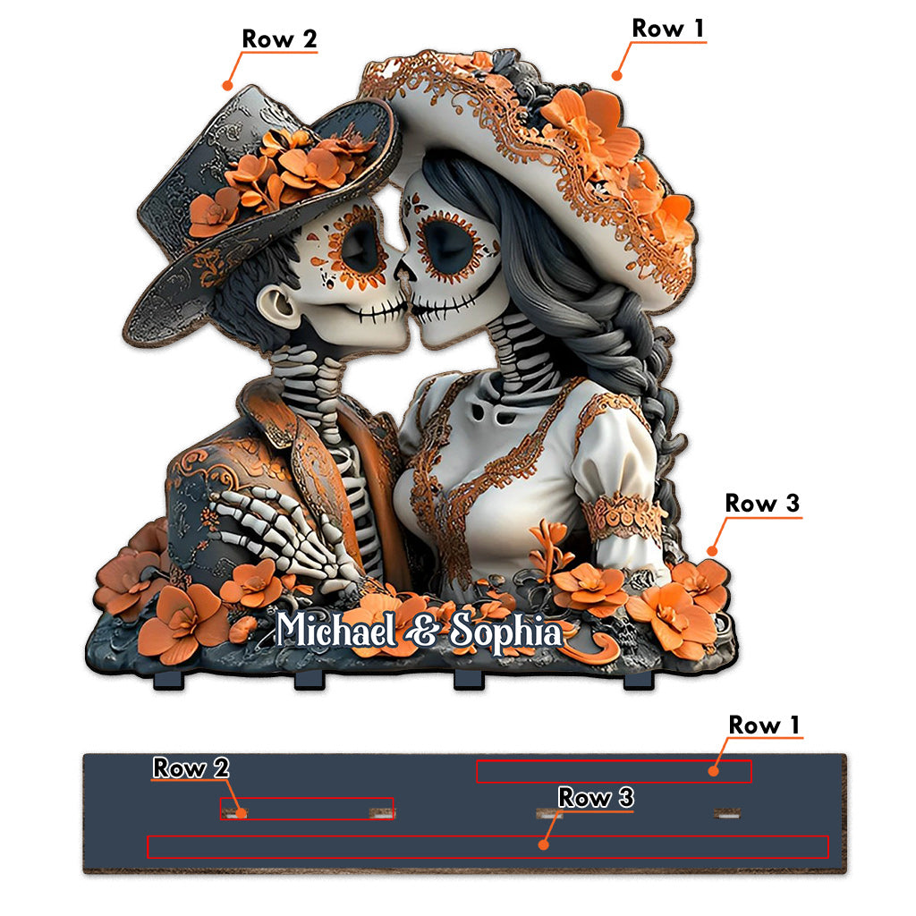 Liebende – Personalisierter Totenkopf, 1-lagig, groß, freistehend