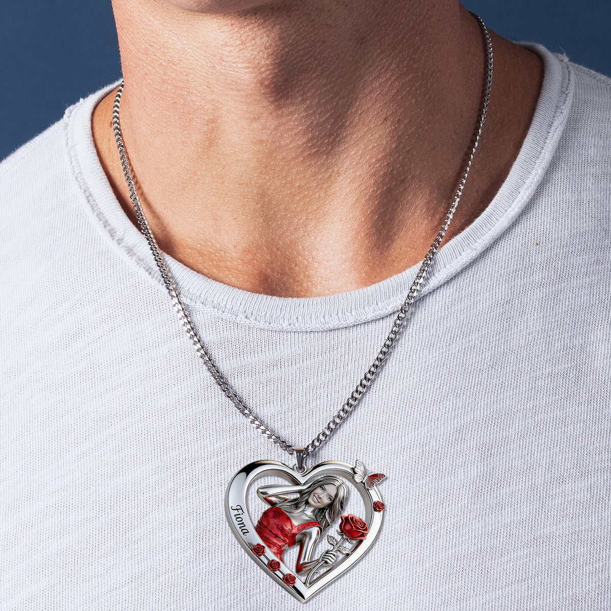 Personalized Birth Month Flower Latina Woman Heart Pendant Necklace Gift