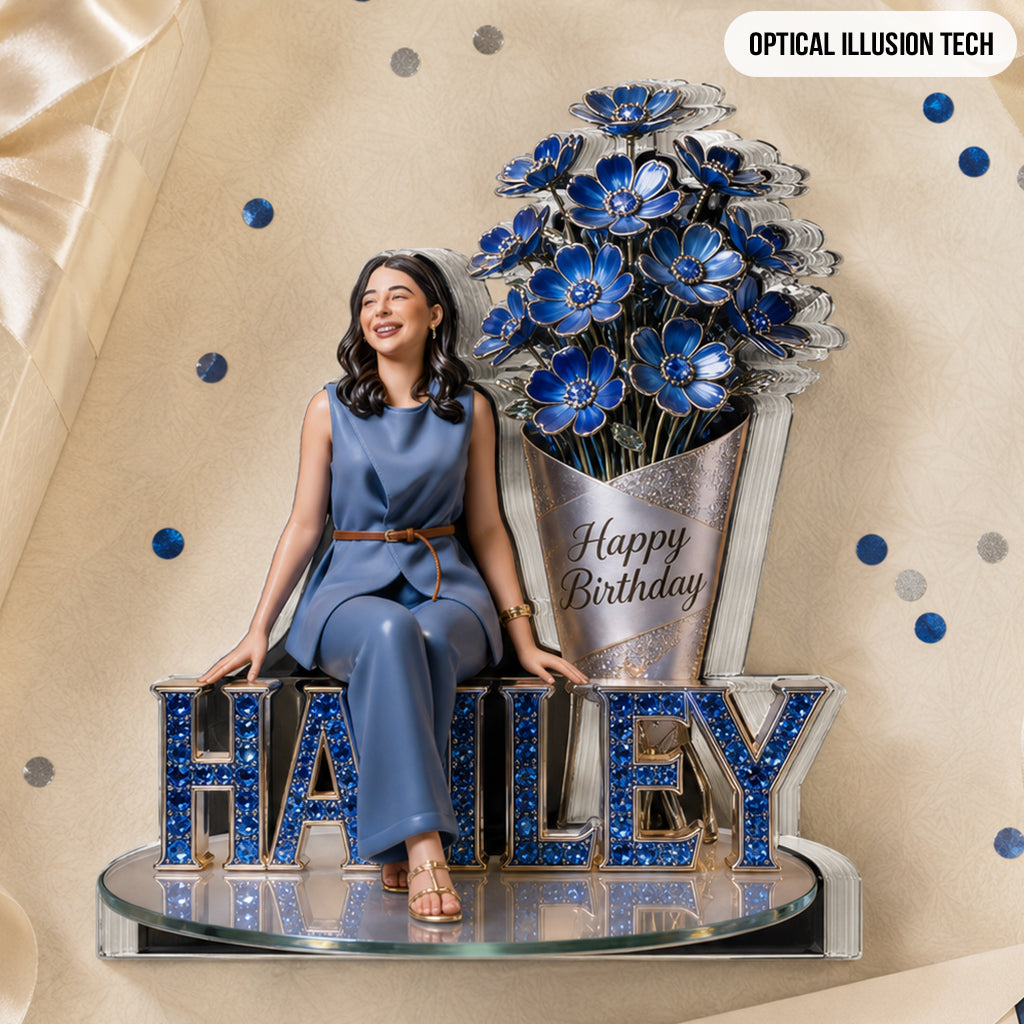 Custom Photo 21st Birthday Latina Woman Custom Shaped Acrylic Plaque Gift