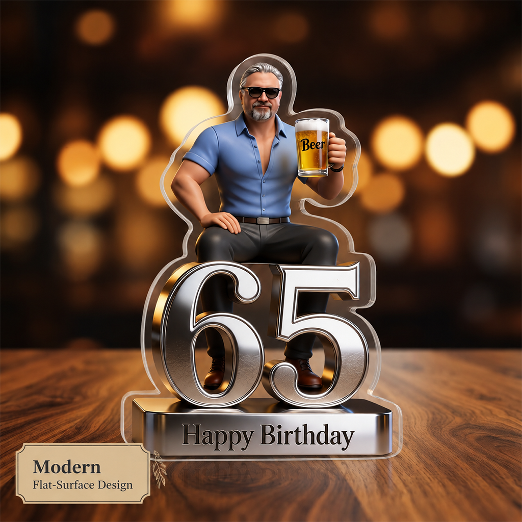 Personalized 21st Birthday Black Man Custom Shaped Acrylic Plaque Gift for Him