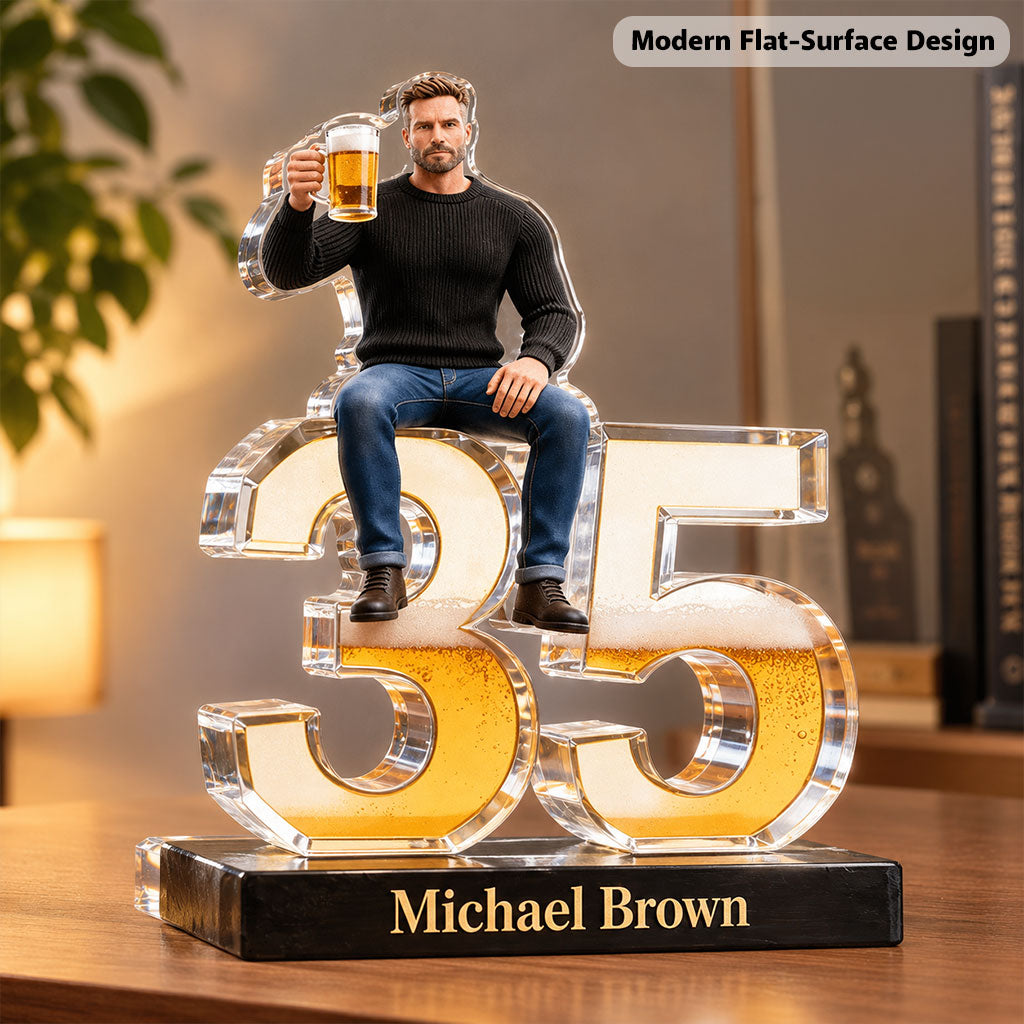 Personalized 21st Birthday Man Custom Shaped Acrylic Plaque Gift for Him