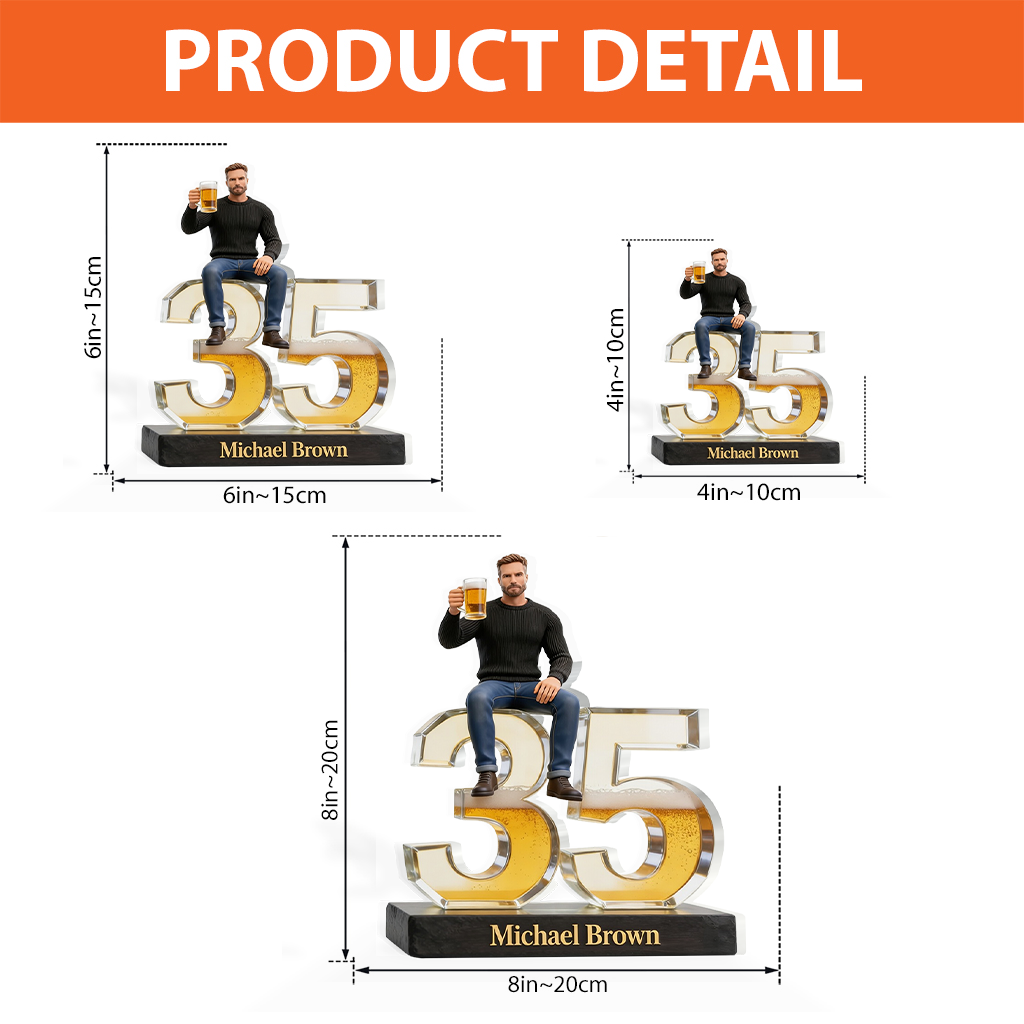Personalized 21st Birthday Man Custom Shaped Acrylic Plaque Gift for Him
