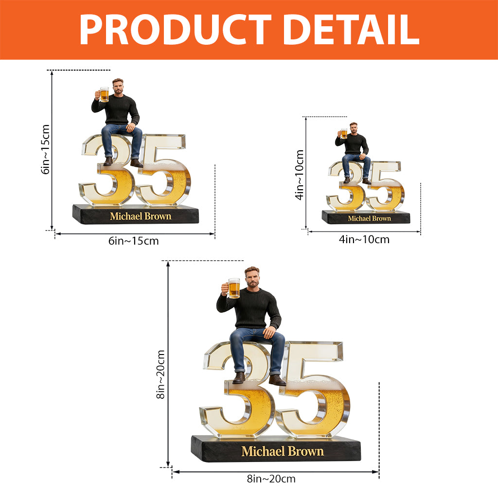 Personalized 50th Birthday Older Latino Man Custom Shaped Acrylic Plaque Gift
