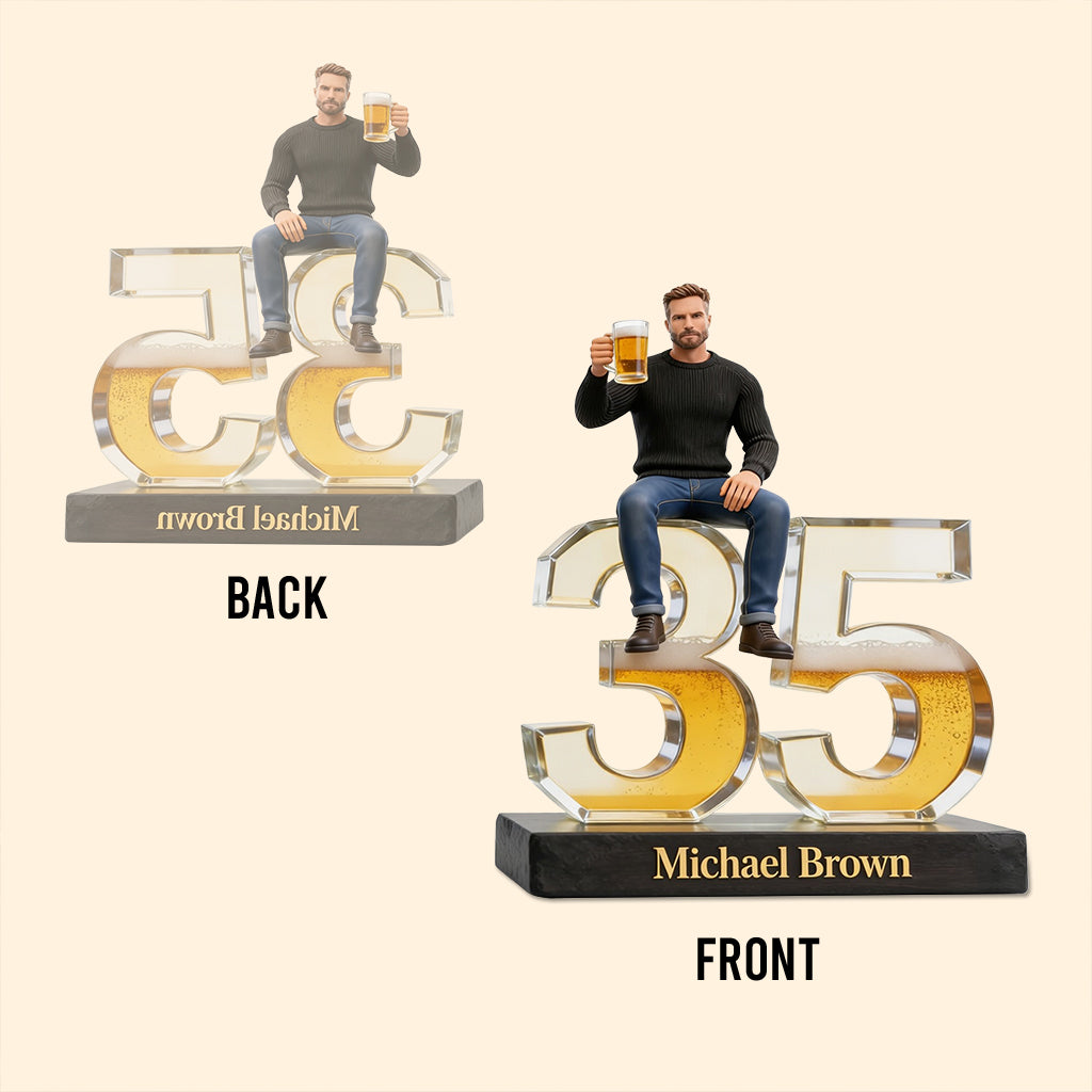 Personalized 50th Birthday Senior Black Man Custom Shaped Acrylic Plaque Gift