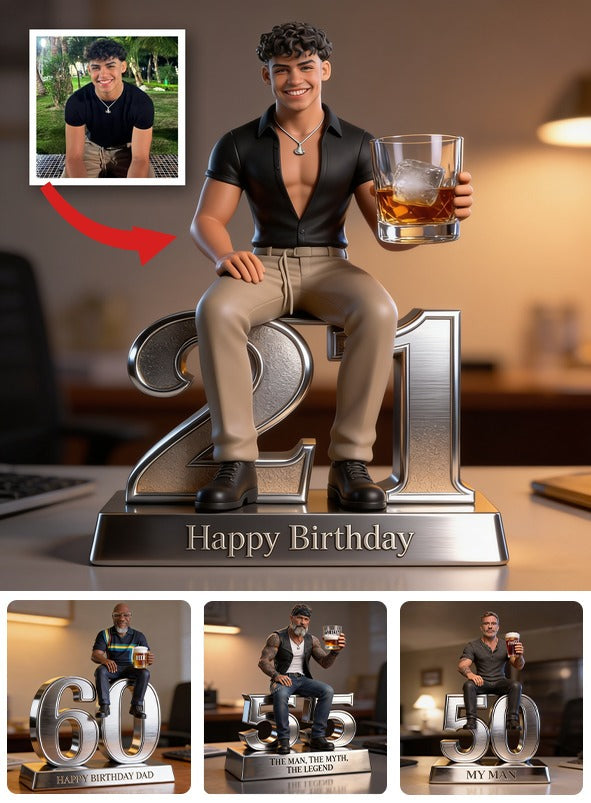 Personalized 21st Birthday Latino Man Custom Shaped Acrylic Plaque Gift for Him