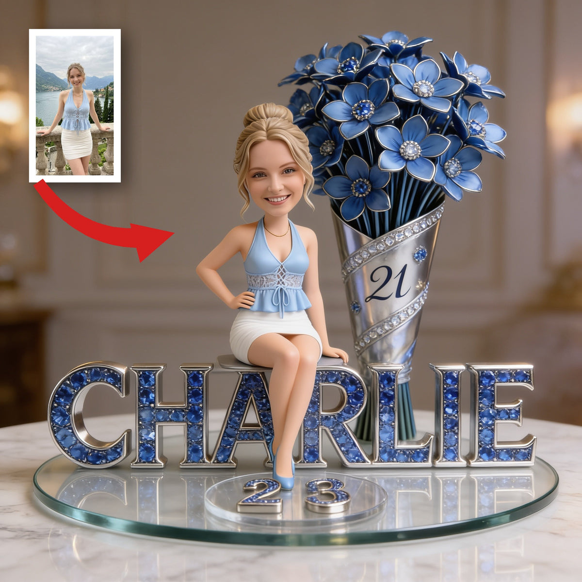 Custom Photo 21st Birthday Woman Custom Shaped Acrylic Plaque, Birthday Gift For Her