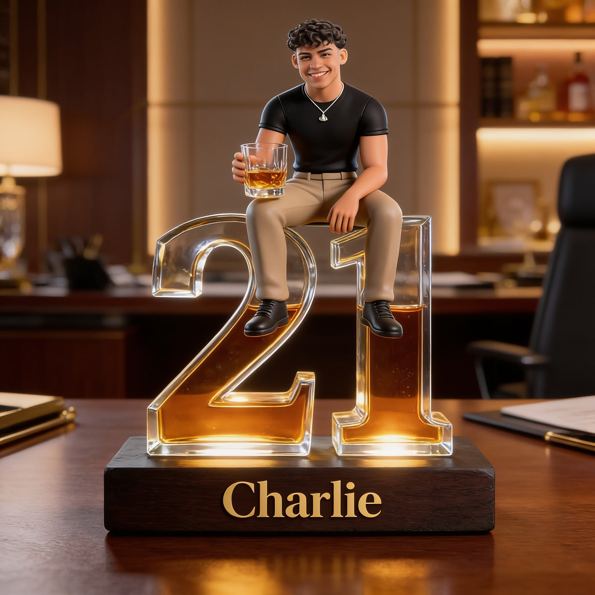 Personalized 21st Birthday Latino Man Custom Shaped Acrylic Plaque Gift