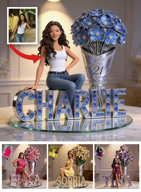 Custom Photo 21st Birthday Latina Woman Custom Shaped Acrylic Plaque Gift