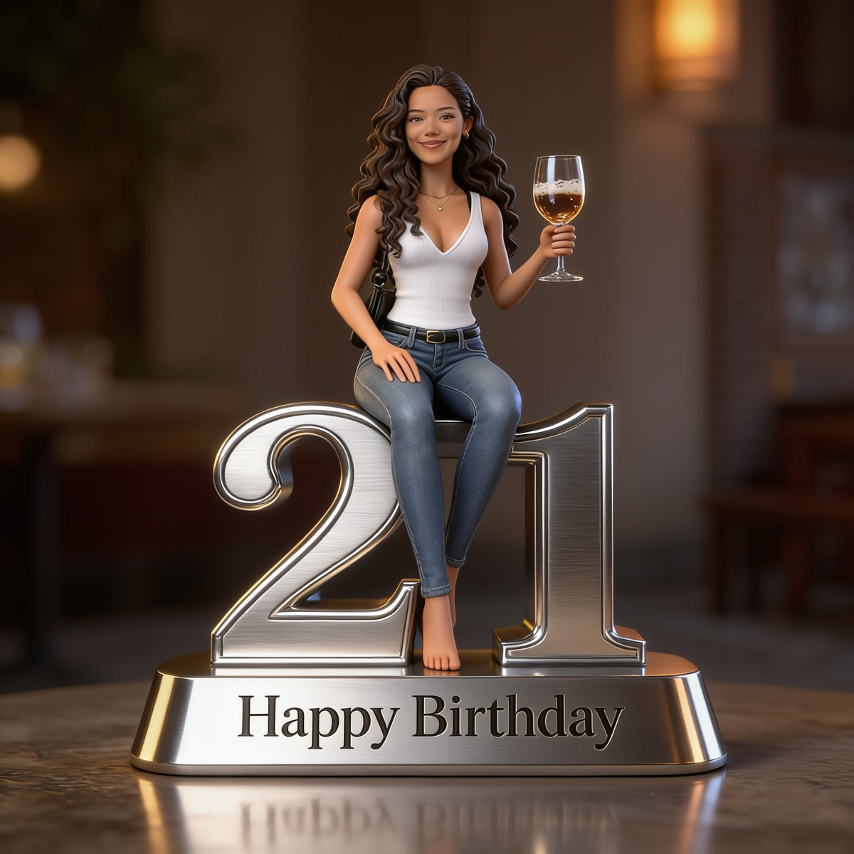 Custom Photo 21st Birthday Latina Woman Custom Shaped Acrylic Plaque, Gift for Her