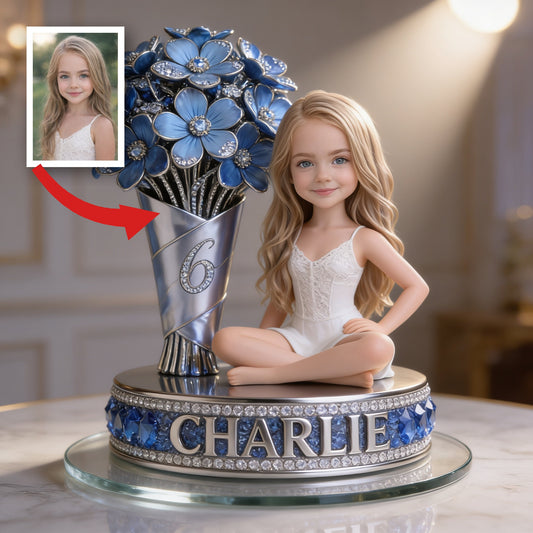 Plaque Acrylique Personnalisée Photo Anniversaire Petite Fille Blonde, Cadeau pour Fille Petite-Fille Nièce