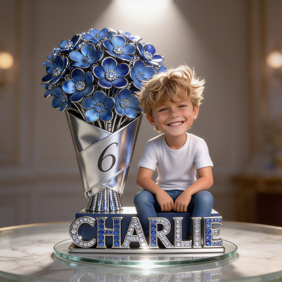 Custom Photo Birthday Little Boy Shaped Acrylic Plaque, Son Grandson Birthday Gift