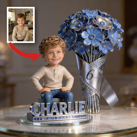 Plaque Acrylique Personnalisée Photo Anniversaire Petit Garçon, Cadeau Souvenir pour Fils Petit-fils
