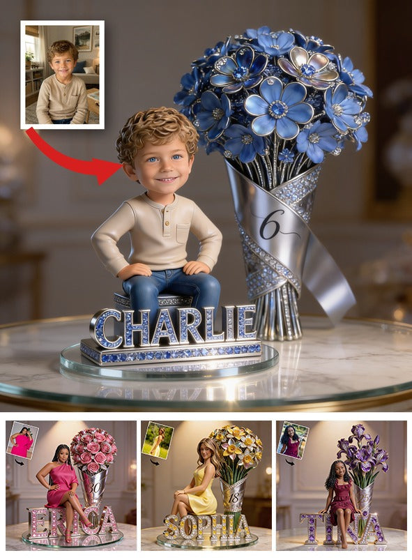 Custom Photo Birthday Little Boy Custom Shaped Acrylic Plaque, Keepsake Gift for Son Grandson
