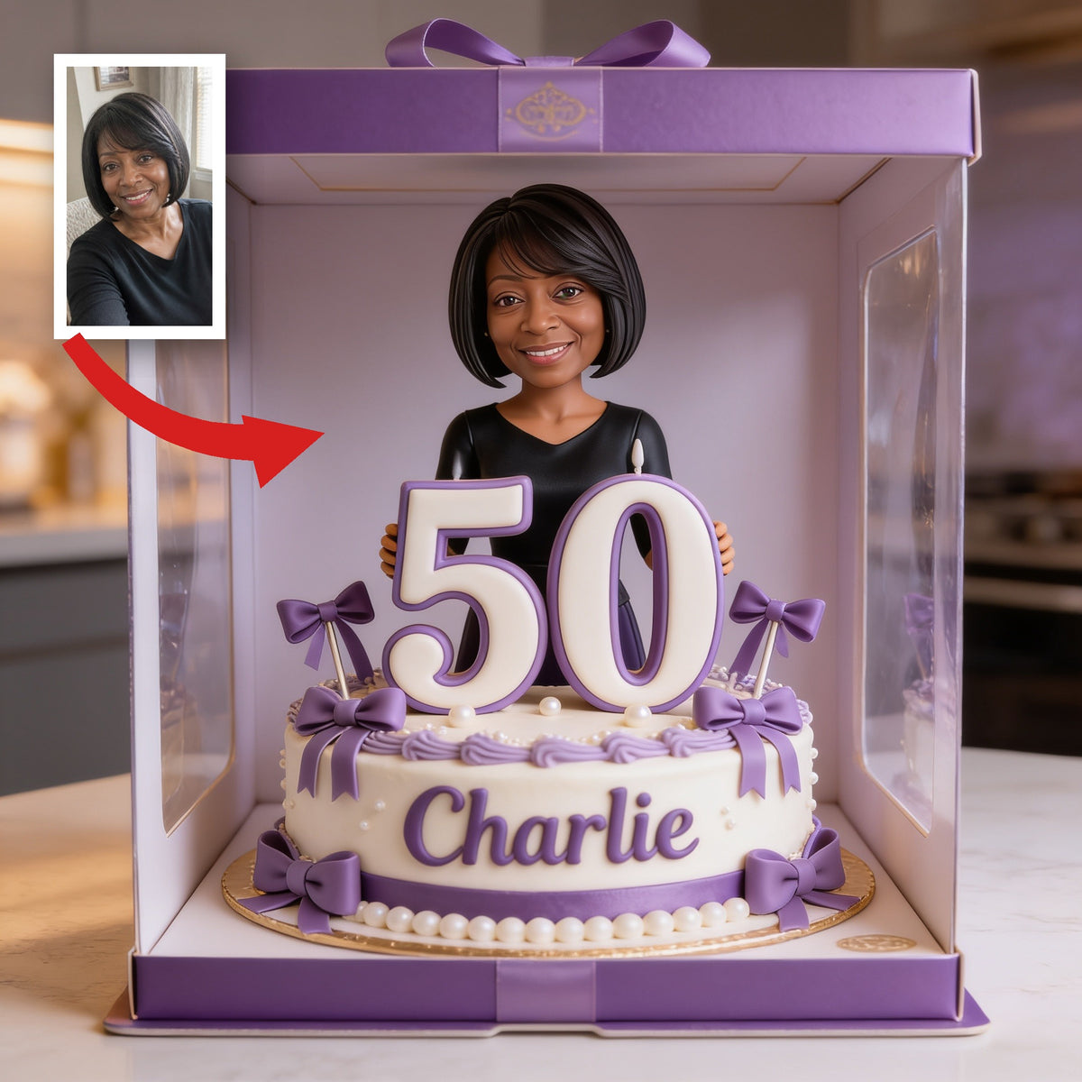 Personalized 50th Birthday Senior Black Woman Custom Shaped Acrylic Plaque Gift