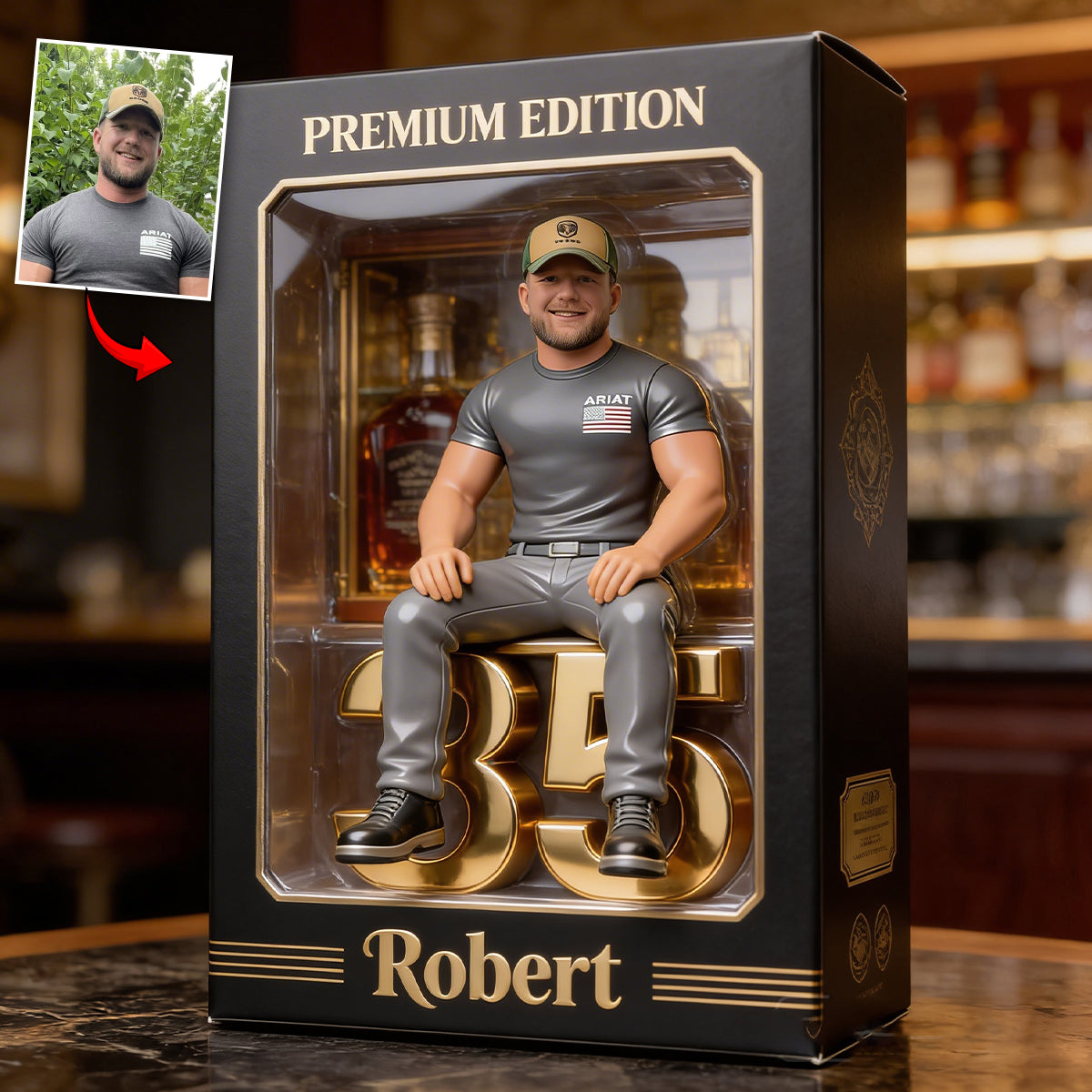 Personalized 21st Birthday Black Man Custom Shaped Acrylic Plaque Gift for Him