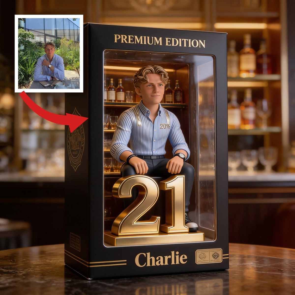 Personalized 21st Birthday Man Custom Shaped Acrylic Plaque Gift for Him
