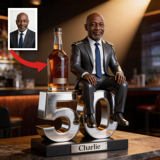 Plaque Acrylique Personnalisée pour le 50e Anniversaire d'un Homme Noir Âgé