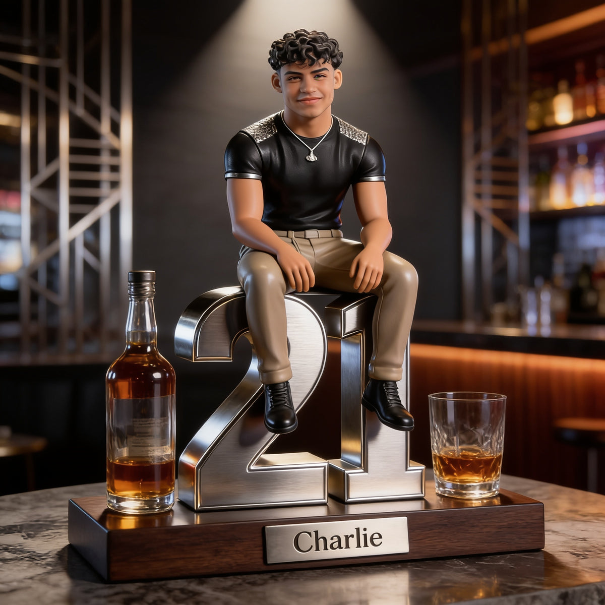Personalized 21st Birthday Latino Man Custom Shaped Acrylic Plaque Gift for Him