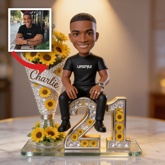Plaque Acrylique Personnalisée Anniversaire Noir Homme 21 Ans