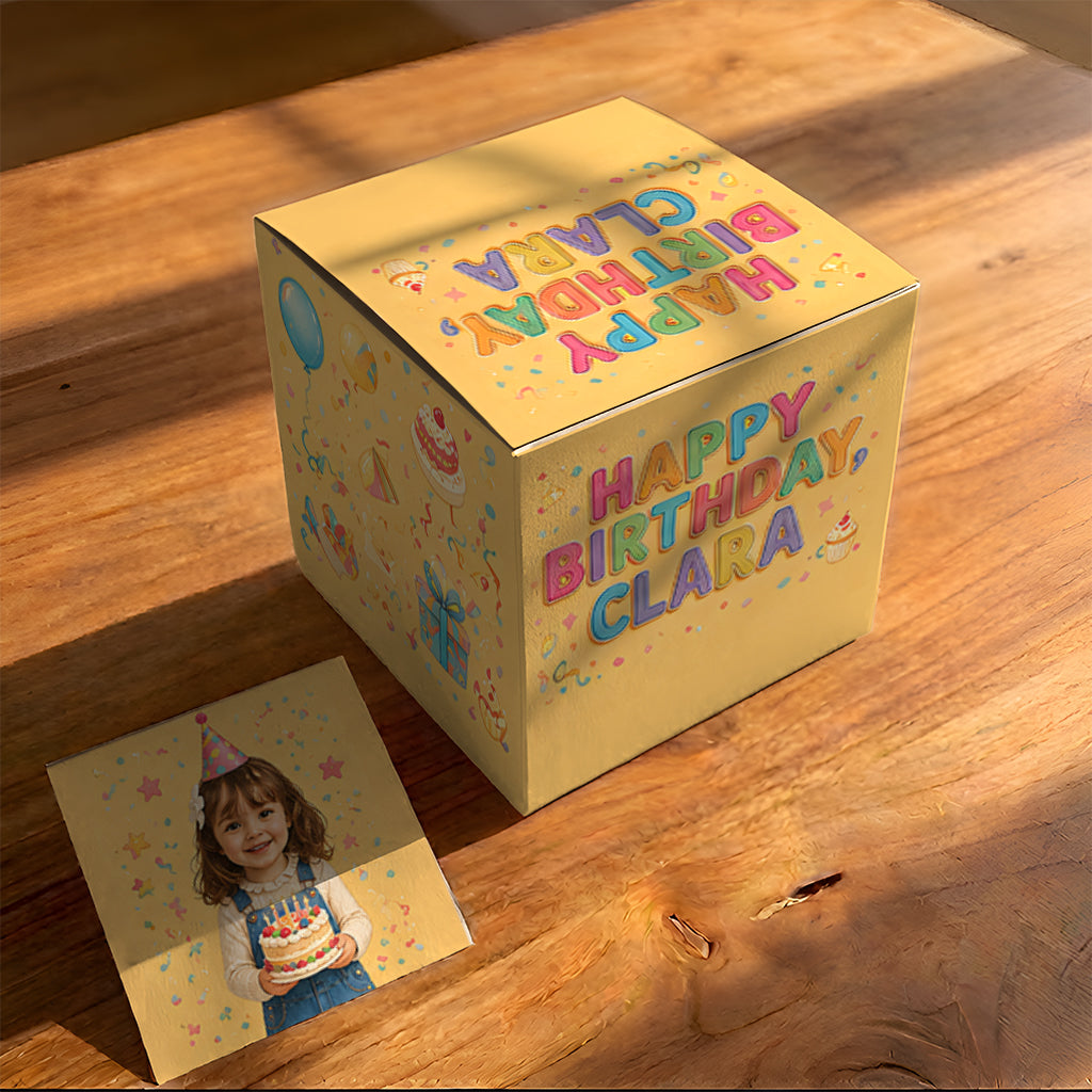 Personalized 50th Birthday Older Black Woman Pop Up Box Card Gift for Mom Grandma