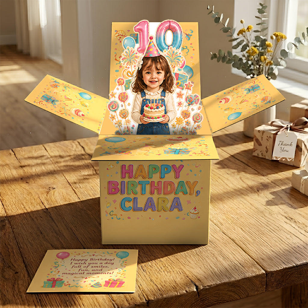 Personalized 50th Birthday Older Latina Woman Pop Up Box Card Gift for Mom Grandma