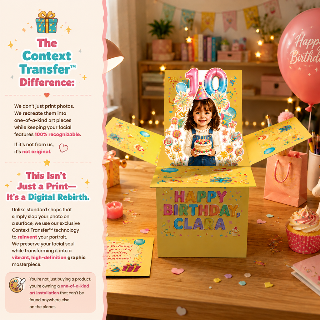 Personalized Birthday Little Girl Pop Up Box Card, Gift for Daughter Granddaughter Niece