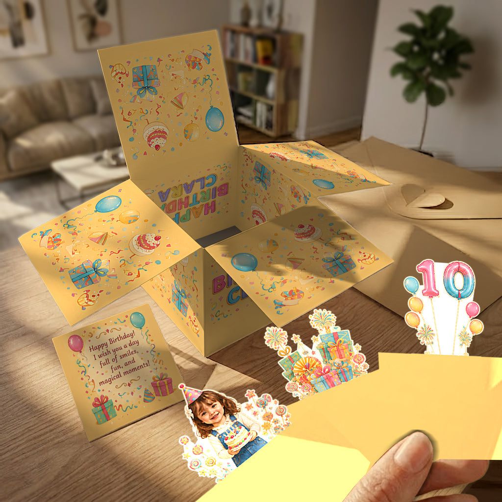 Personalized 21st Birthday Black Woman Pop Up Box Card, Milestone Birthday Gift
